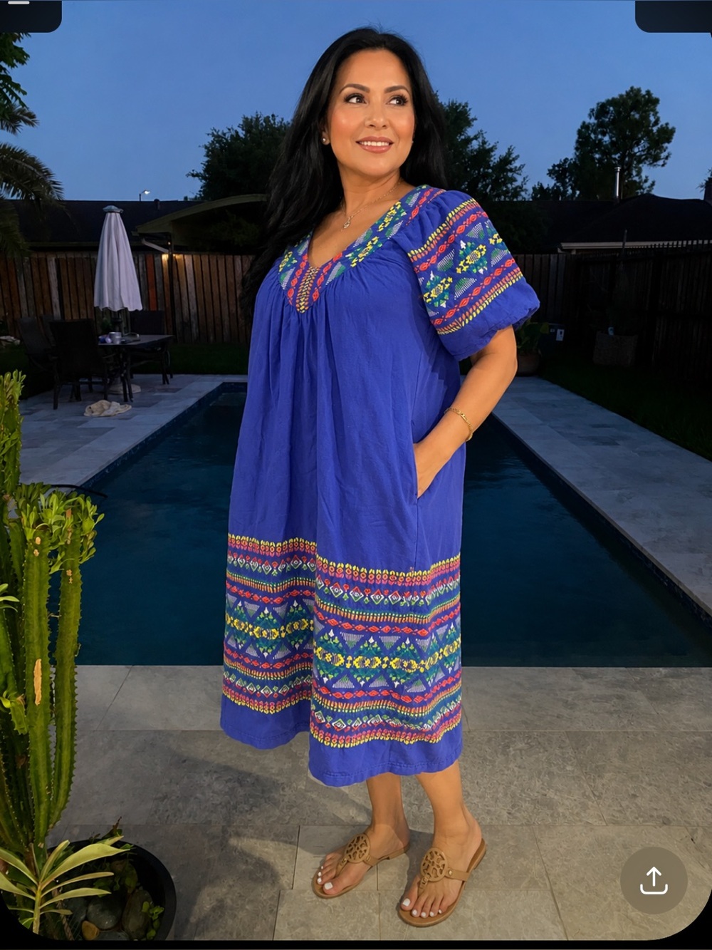 Embroidered blue  Dress
